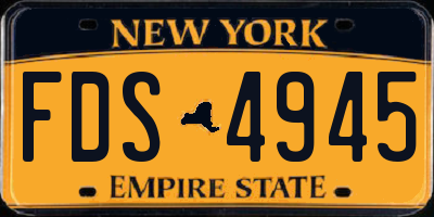 NY license plate FDS4945