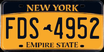 NY license plate FDS4952