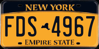 NY license plate FDS4967