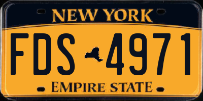 NY license plate FDS4971