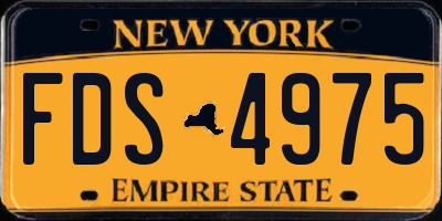 NY license plate FDS4975