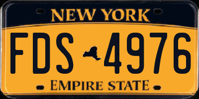 NY license plate FDS4976