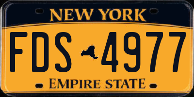 NY license plate FDS4977