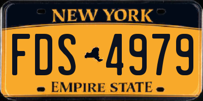 NY license plate FDS4979