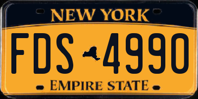 NY license plate FDS4990