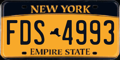 NY license plate FDS4993
