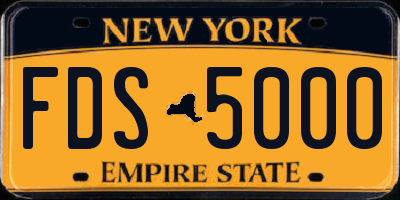 NY license plate FDS5000