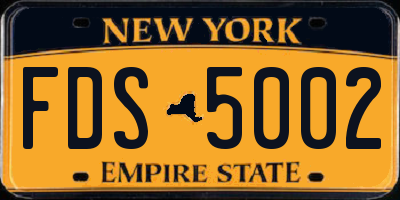NY license plate FDS5002