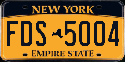 NY license plate FDS5004