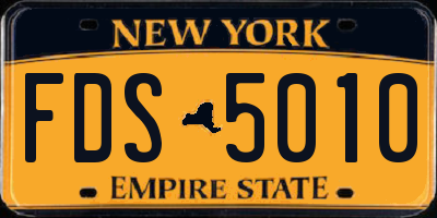 NY license plate FDS5010