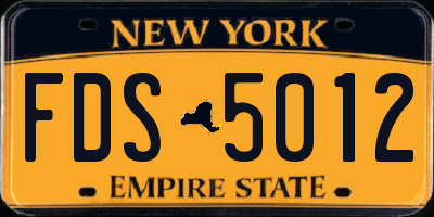 NY license plate FDS5012