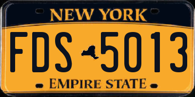 NY license plate FDS5013