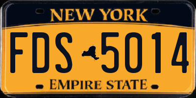 NY license plate FDS5014