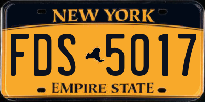 NY license plate FDS5017