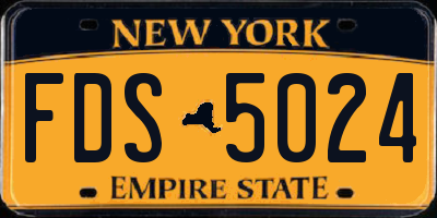 NY license plate FDS5024