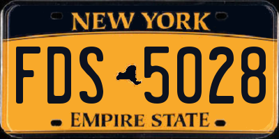 NY license plate FDS5028
