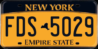NY license plate FDS5029