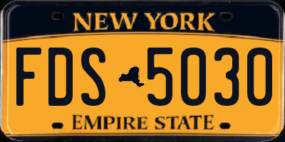 NY license plate FDS5030