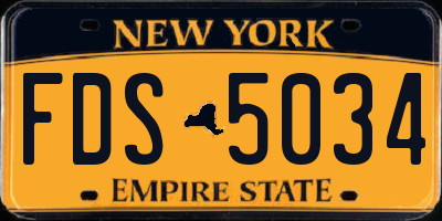NY license plate FDS5034