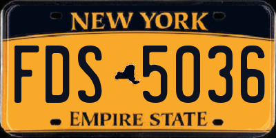 NY license plate FDS5036