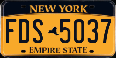 NY license plate FDS5037