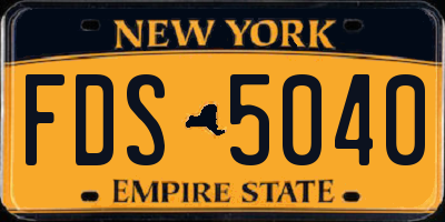 NY license plate FDS5040