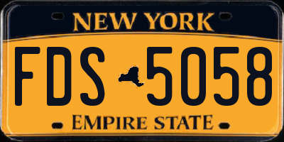 NY license plate FDS5058
