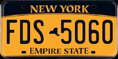 NY license plate FDS5060