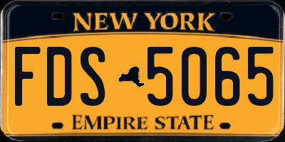 NY license plate FDS5065