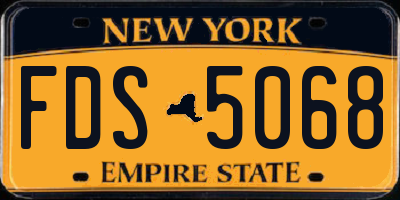 NY license plate FDS5068