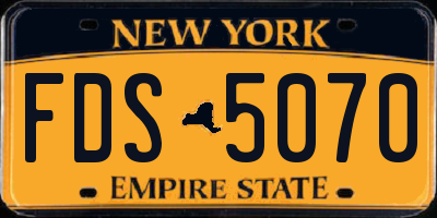 NY license plate FDS5070