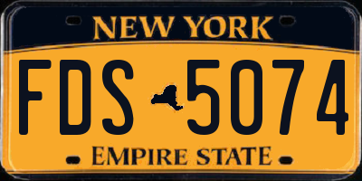 NY license plate FDS5074