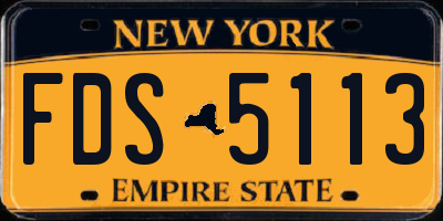 NY license plate FDS5113