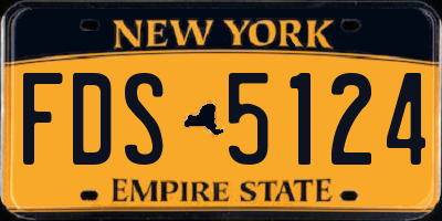 NY license plate FDS5124