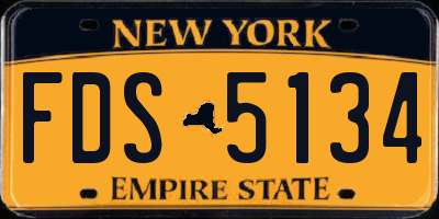 NY license plate FDS5134