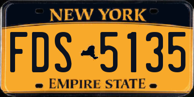NY license plate FDS5135