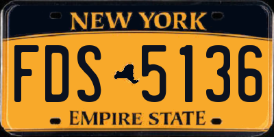 NY license plate FDS5136