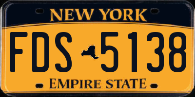 NY license plate FDS5138