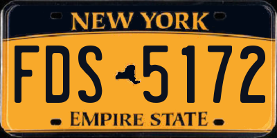 NY license plate FDS5172
