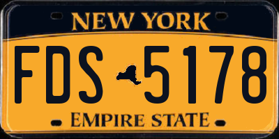 NY license plate FDS5178
