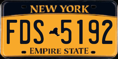 NY license plate FDS5192