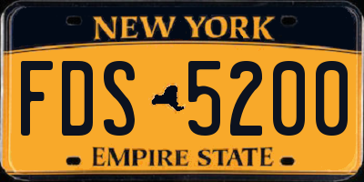 NY license plate FDS5200