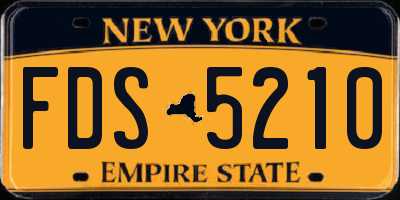 NY license plate FDS5210
