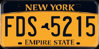 NY license plate FDS5215