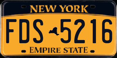 NY license plate FDS5216