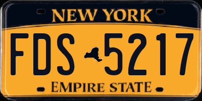 NY license plate FDS5217