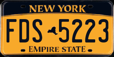 NY license plate FDS5223