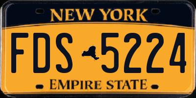 NY license plate FDS5224