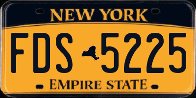 NY license plate FDS5225