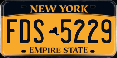 NY license plate FDS5229